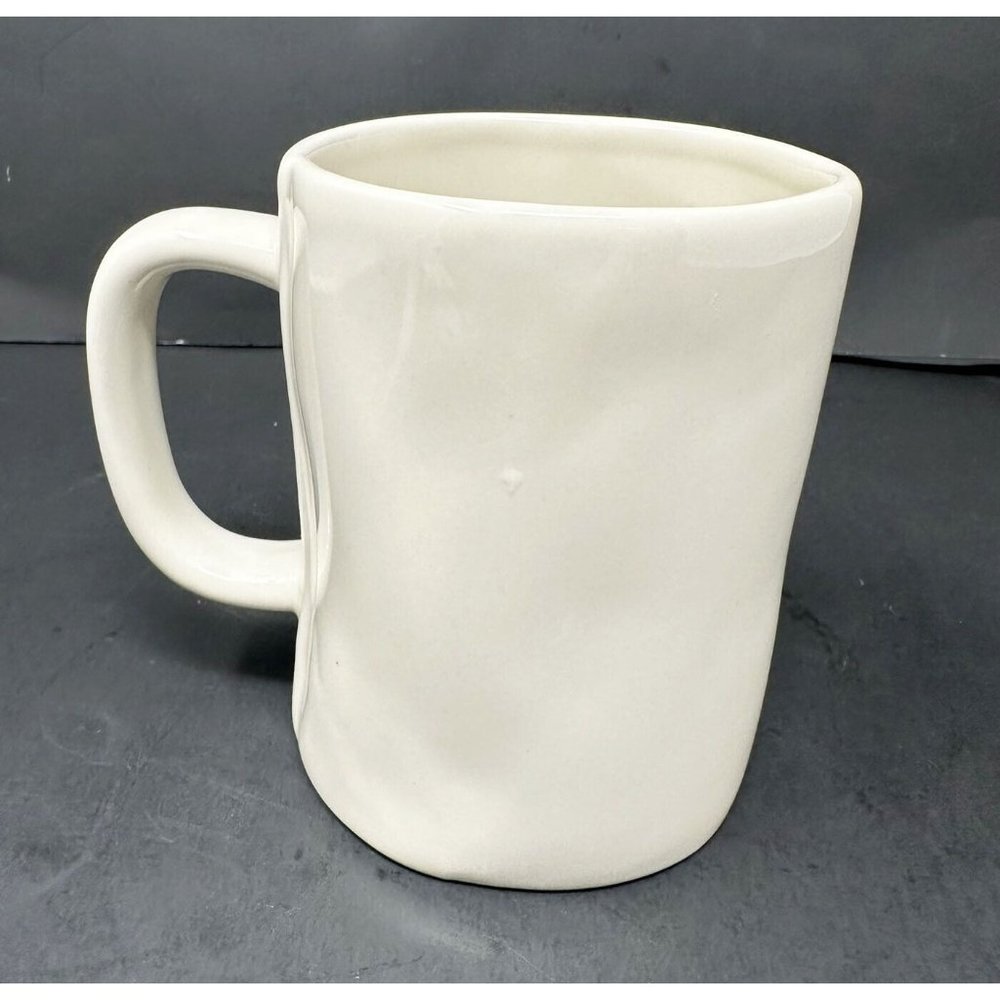 Early RAE DUNN Magenta Big M Stamp GULP Coffee Cup Mug LL Long Letter Font HTF - Picture 3 of 7